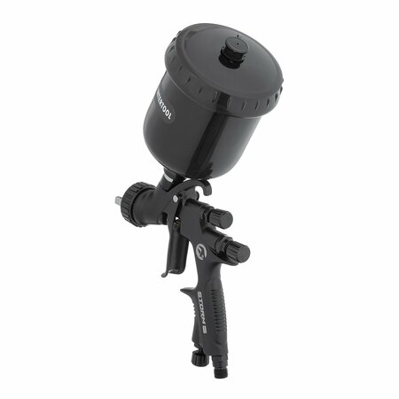 Intertool HVLP Black M-Diamond Air Spray Gun, Touch Up, 1.2 mm Air Cap, 250cc Cup PT08-0172